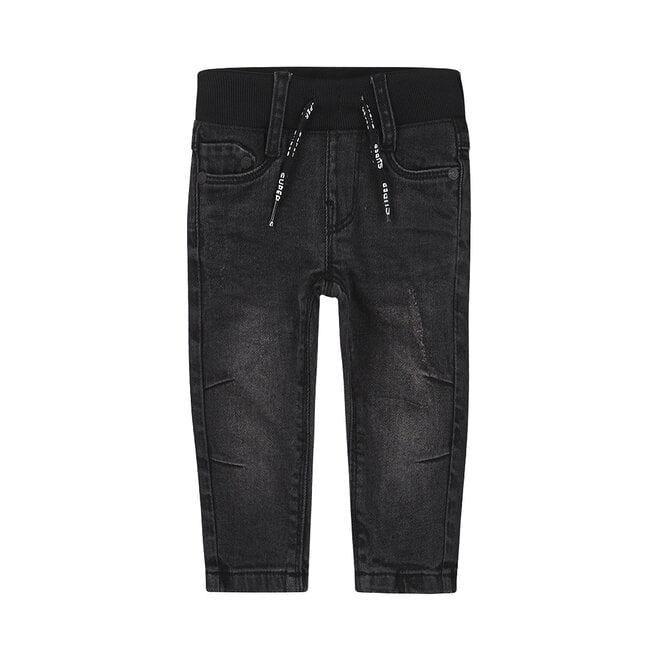 Dirkje jongens jeans skinny fit zwart elastische tailleband