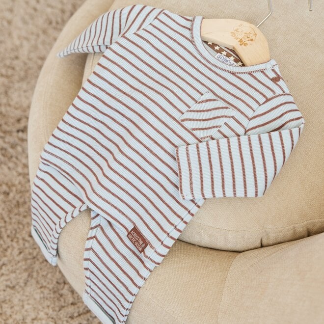 Dirkje jongens baby set shirt broek lichtblauw gestreept