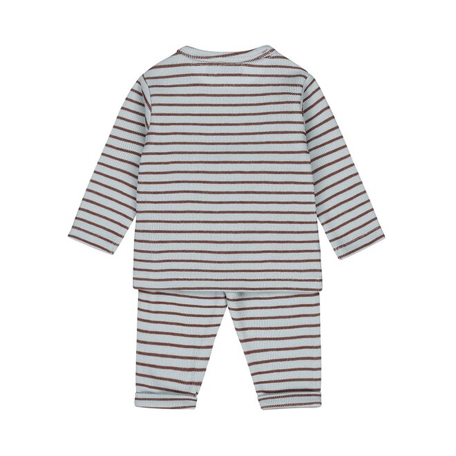 Dirkje jongens baby set shirt broek lichtblauw gestreept