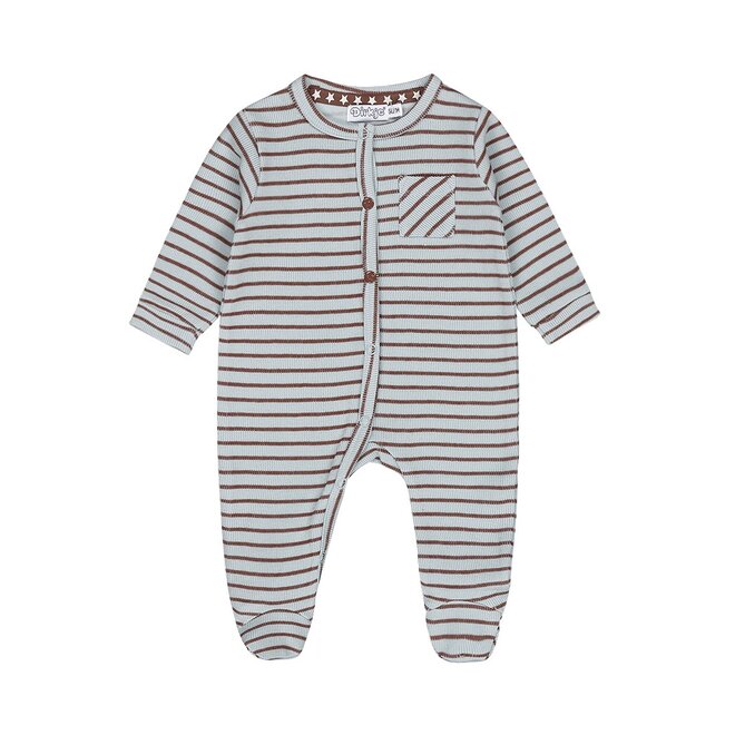 Dirkje boys baby suit light blue brown striped