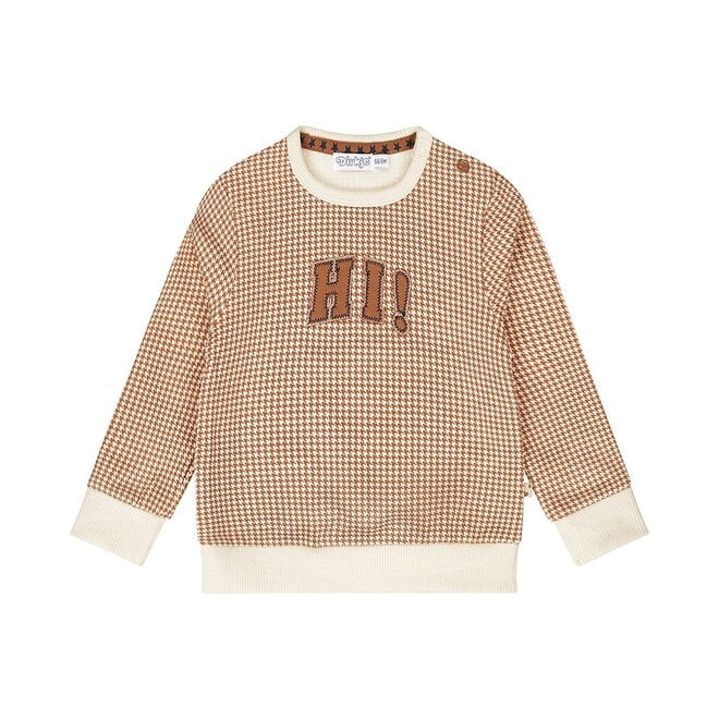 Dirkje boys jumper sand colour pied de poule