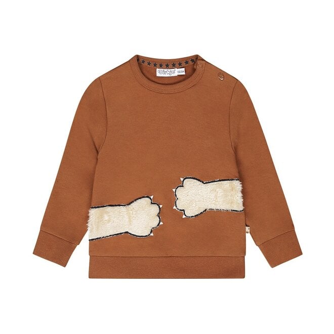 Dirkje jongens sweater donkerbruin berenpootjes teddy