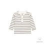 Dirkje jongens baby bio longsleeve off white bruin gestreept