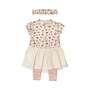 Dirkje meisjes baby set jurk legging haarband koraalroze