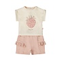 Dirkje girls set T-shirt shorts coral pink strawberry