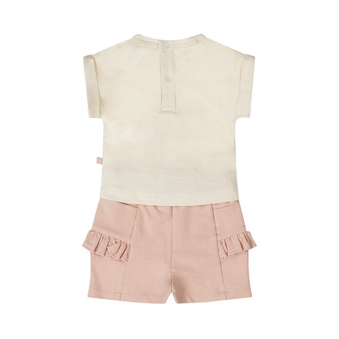 Dirkje Mädchen Set T-shirt Shorts korallenrosa Erdbeere