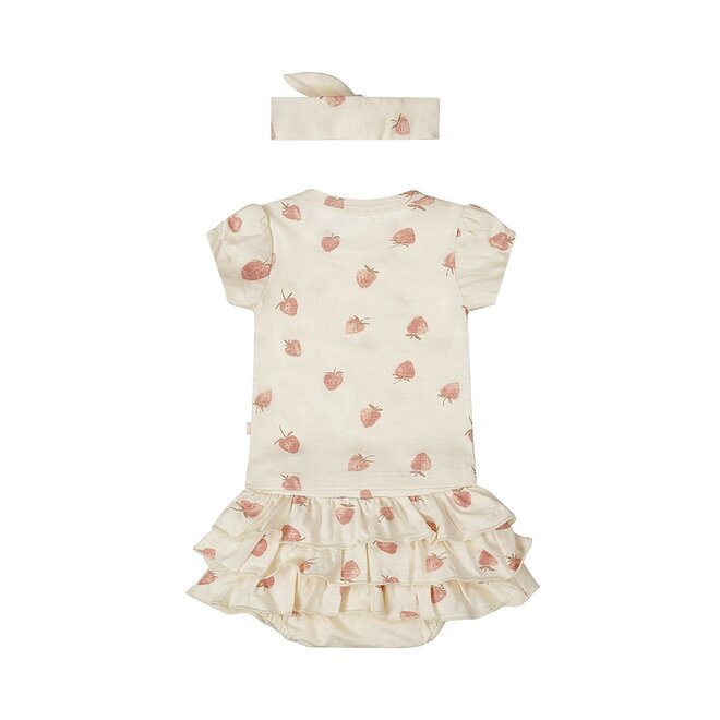 Dirkje girls baby set T-shirt skirt hairband off white