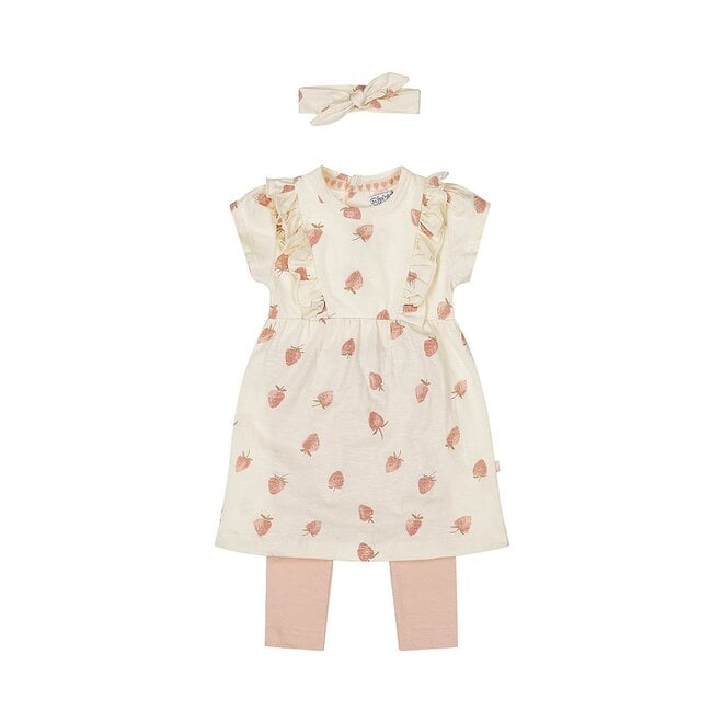 Dirkje meisjes baby set jurk legging haarband off white
