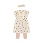 Dirkje Mädchen Baby Set Kleid Leggings Haarband off white