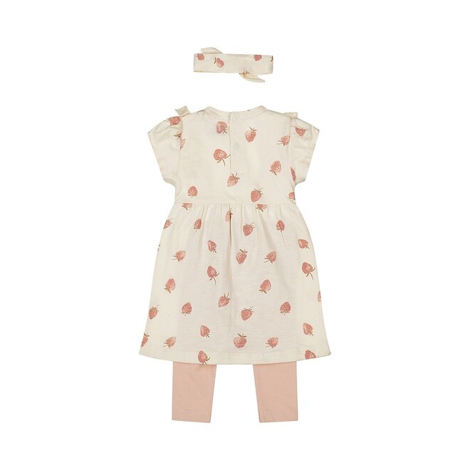Dirkje Mädchen Baby Set Kleid Leggings Haarband off white