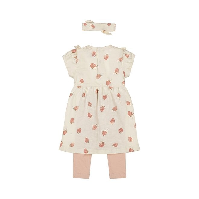 Dirkje meisjes baby set jurk legging haarband off white
