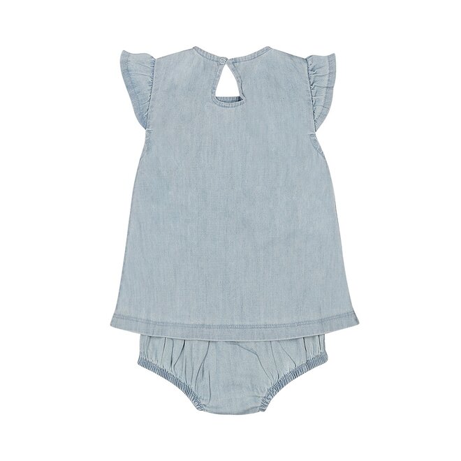 Dirkje meisjes jurk met broekje blauw jeans look