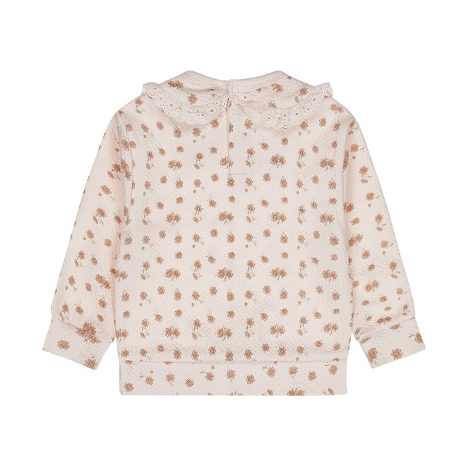 Dirkje Mädchen Pullover hellrosa Blume Kragen