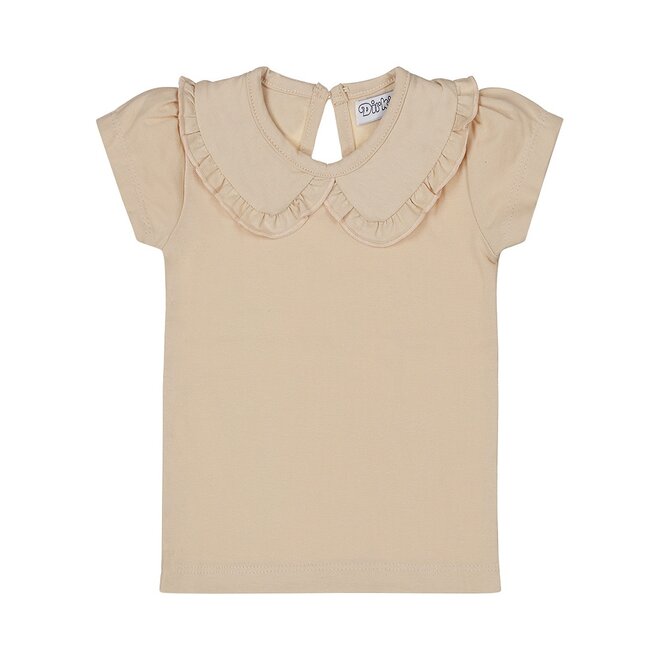 Dirkje girls T-shirt beige collar