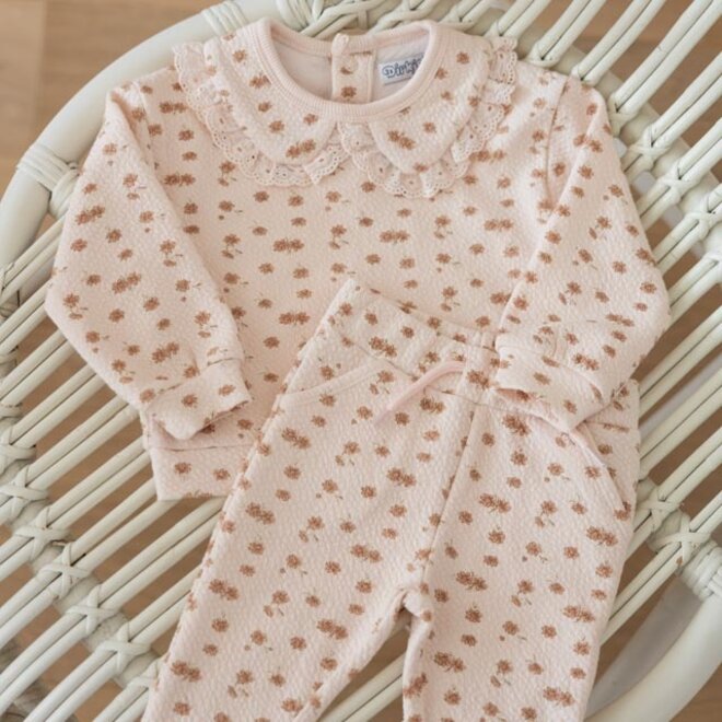 Dirkje girls sweatshirt light pink flowers