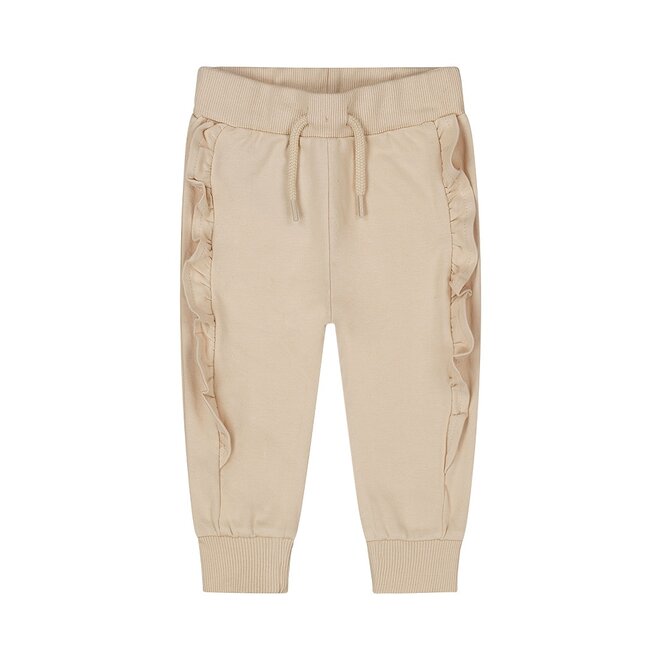 Dirkje girls jogging trousers beige ruffles
