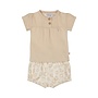 Dirkje Mädchen Baby Set T-shirt Shorts beige Blume