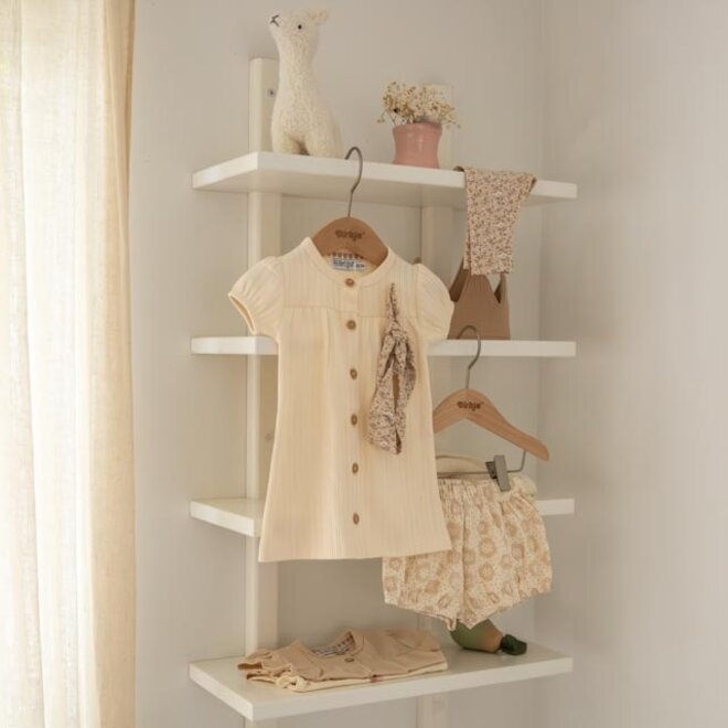 Dirkje girls baby set T-shirt shorts beige flower