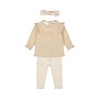 Dirkje girls baby set blouse trousers hairband beige flower