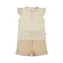 Dirkje meisjes baby set mouwloze top shorts beige bloem