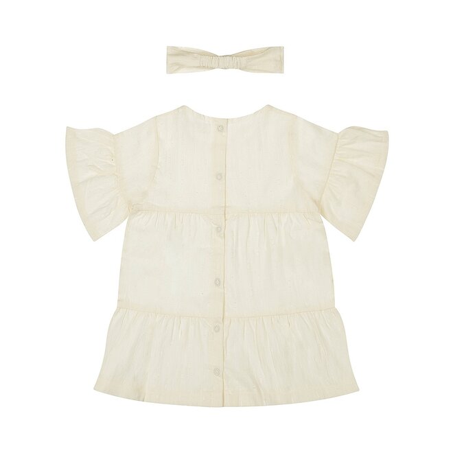 Dirkje girls set dress hairband off white 100% cotton