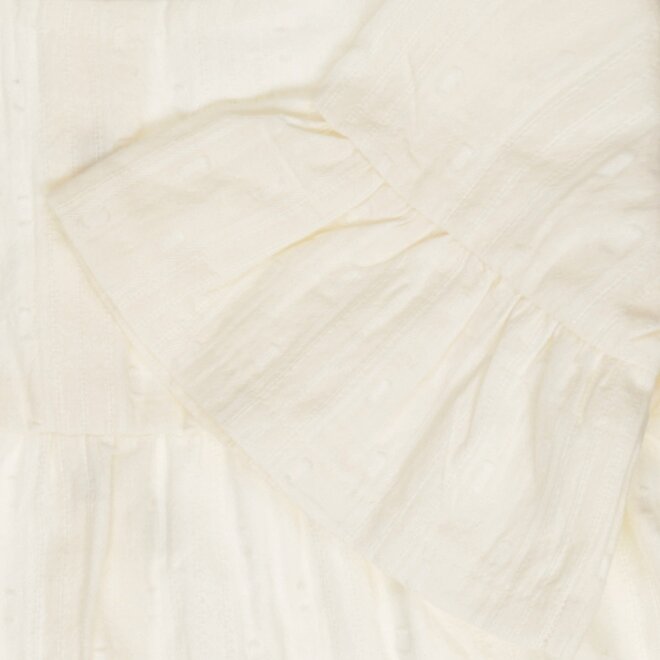 Dirkje meisjes set jurk 3/4 mouw haarband off white 100% katoen