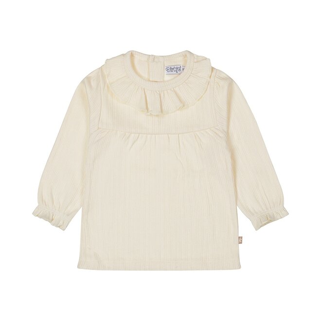 Dirkje girls longsleeve off white collar 100% cotton