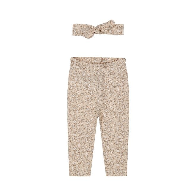 Dirkje girls set trousers hairband beige flowers