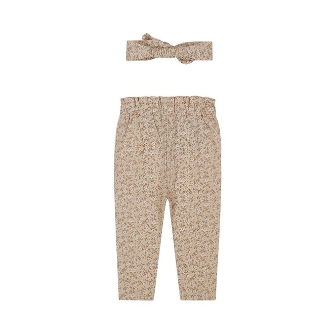 Dirkje girls set trousers hairband beige flowers