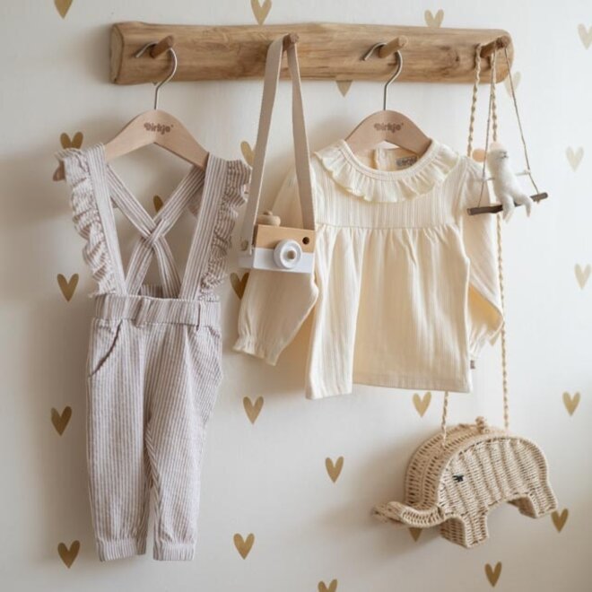 Dirkje girls dungarees brown striped
