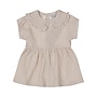 Dirkje meisjes jurk korte mouw bruin gestreept