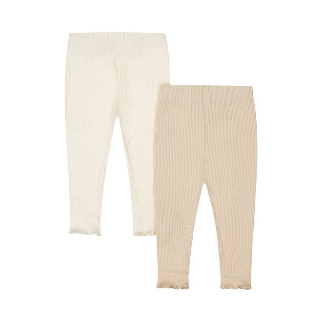 Dirkje girls set of leggings beige off white