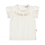 Dirkje girls blouse off white embroidered flower