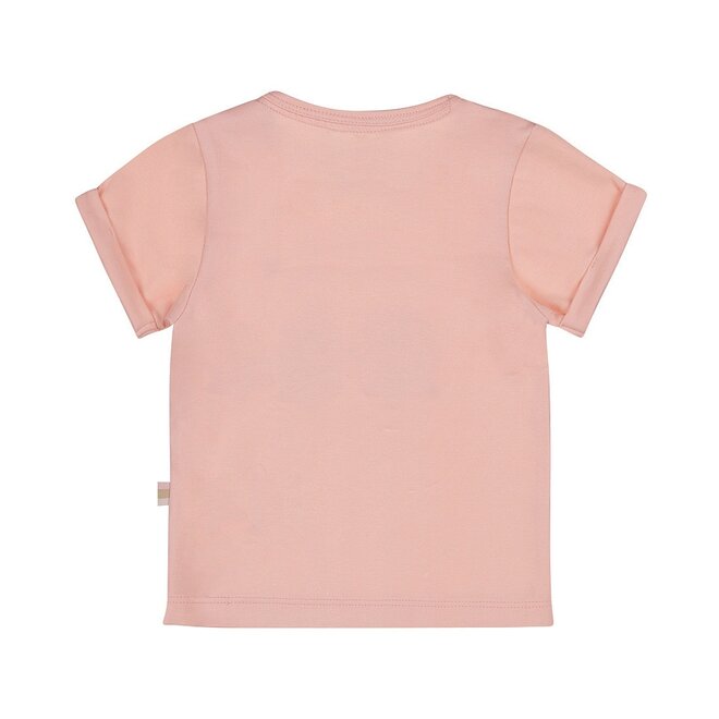 Dirkje girls T-shirt loose fit peach pink sunglasses