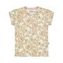 Dirkje meisjes T-shirt off white groen perzikroze bloemen