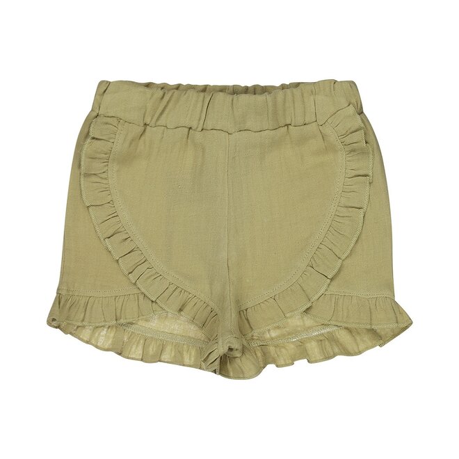 Dirkje meisjes shorts groen ruffles mousseline