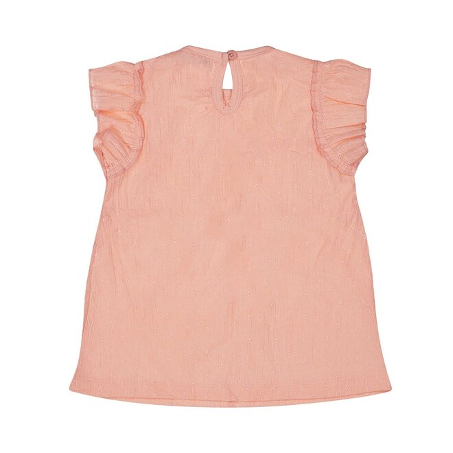 Dirkje Mädchen Kleid Pfirsich rosa Musselin