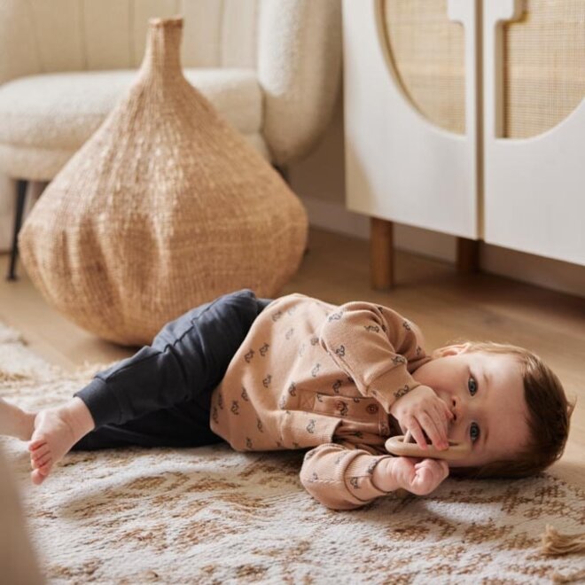 Dirkje boys jumper brown aeroplane ribbed