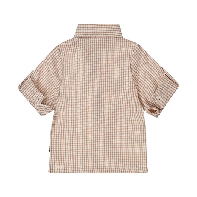 Dirkje boys blouse brown off white checkered 100% cotton