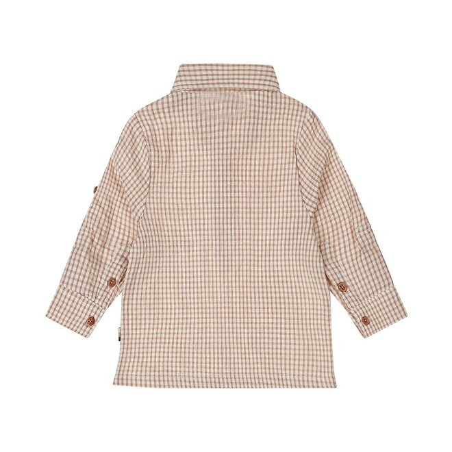 Dirkje Jungen Bluse braun aus weiß kariert 100% Baumwolle
