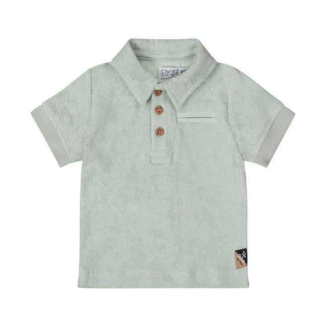 Dirkje boys polo shirt soft green terry cloth