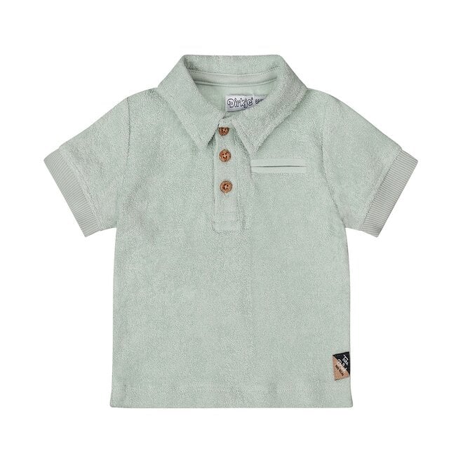 Dirkje Jungen Poloshirt weich grün Frottee
