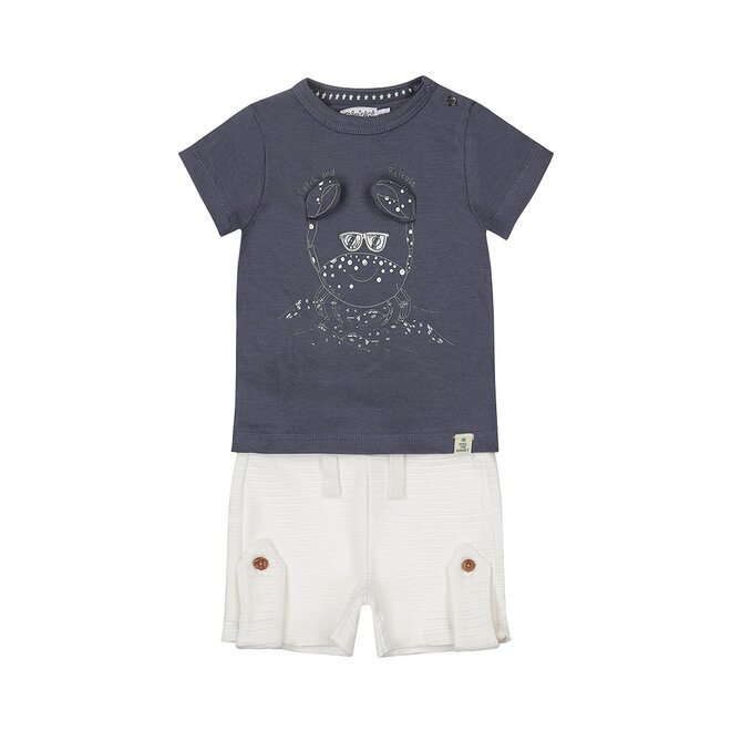 Dirkje boys baby set T-shirt shorts dark blue white