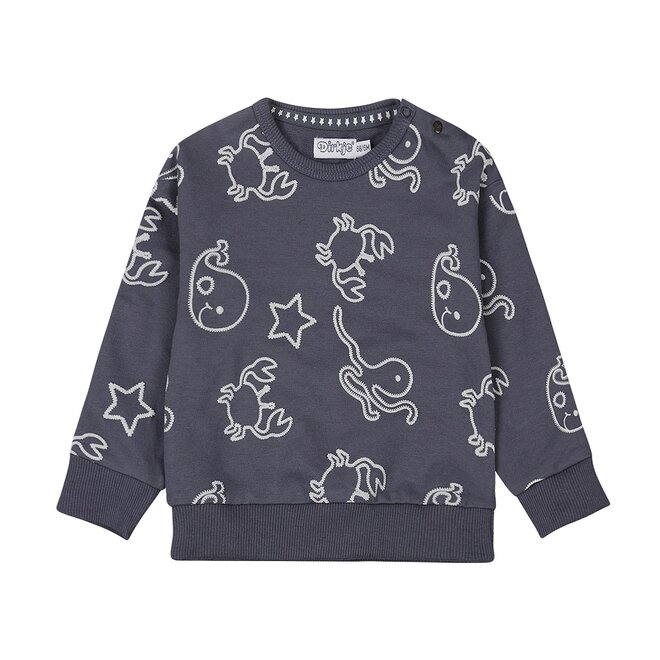 Dirkje Jungen Pullover dunkelblau überschnittene Schulter