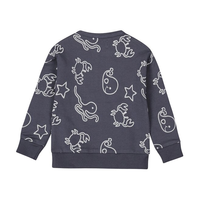 Dirkje Jungen Pullover dunkelblau überschnittene Schulter