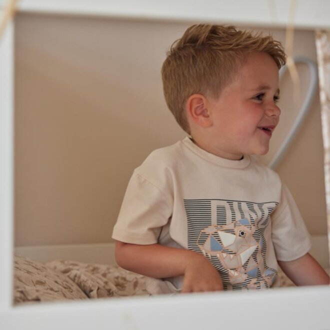 Dirkje jongens T-shirt loose fit zand dino Dirkje Dirkje Baby