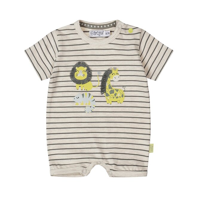 Dirkje jongens baby boxpakje off white gemêleerd diertjes