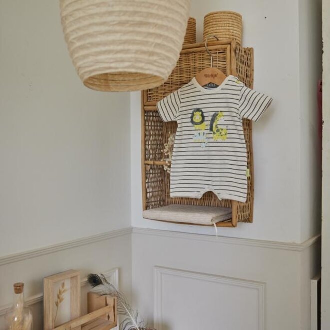 Dirkje jongens baby boxpakje off white gemêleerd diertjes