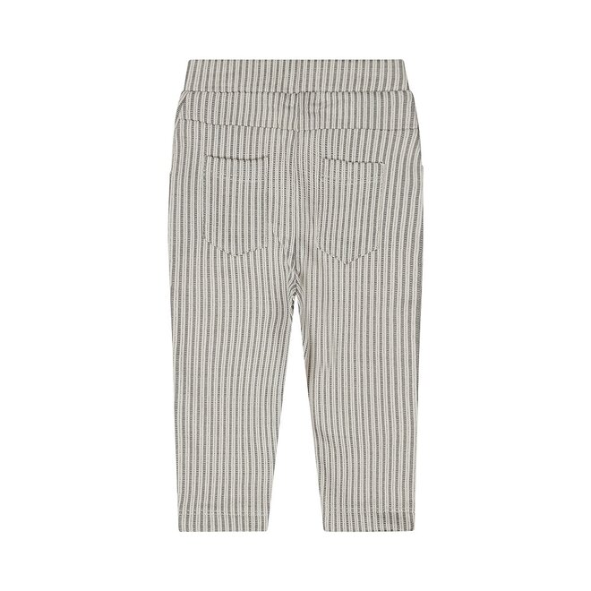 Dirkje jongens broek groen off white gestreept