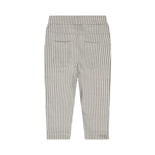 Dirkje Jungen Hose grün off weiß gestreift